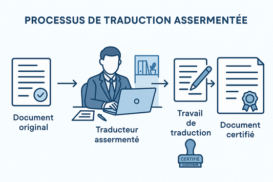 Traducteur agréé effectuant une traduction assermentée avec cachet officiel – DocuTrad