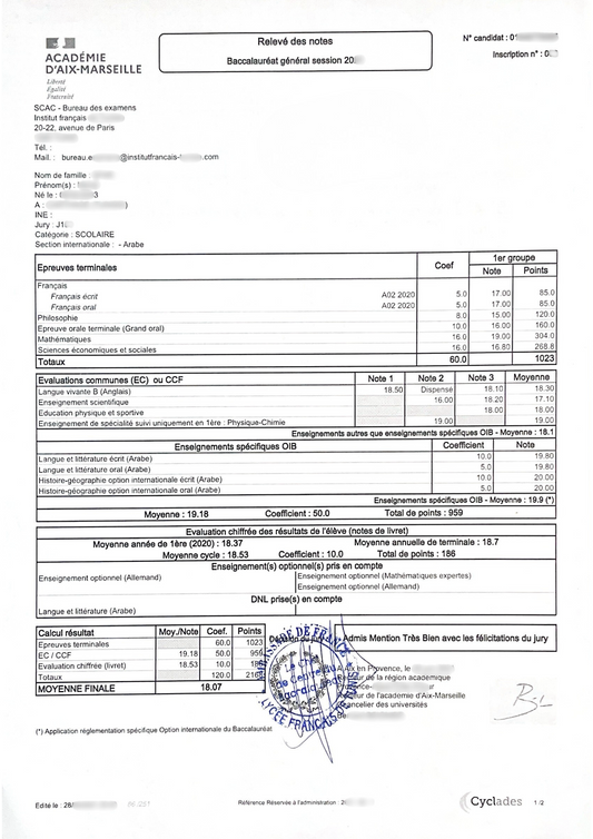traduction assermentée relevé de notes officielle reconnue en France et à l’étranger – DocuTrad